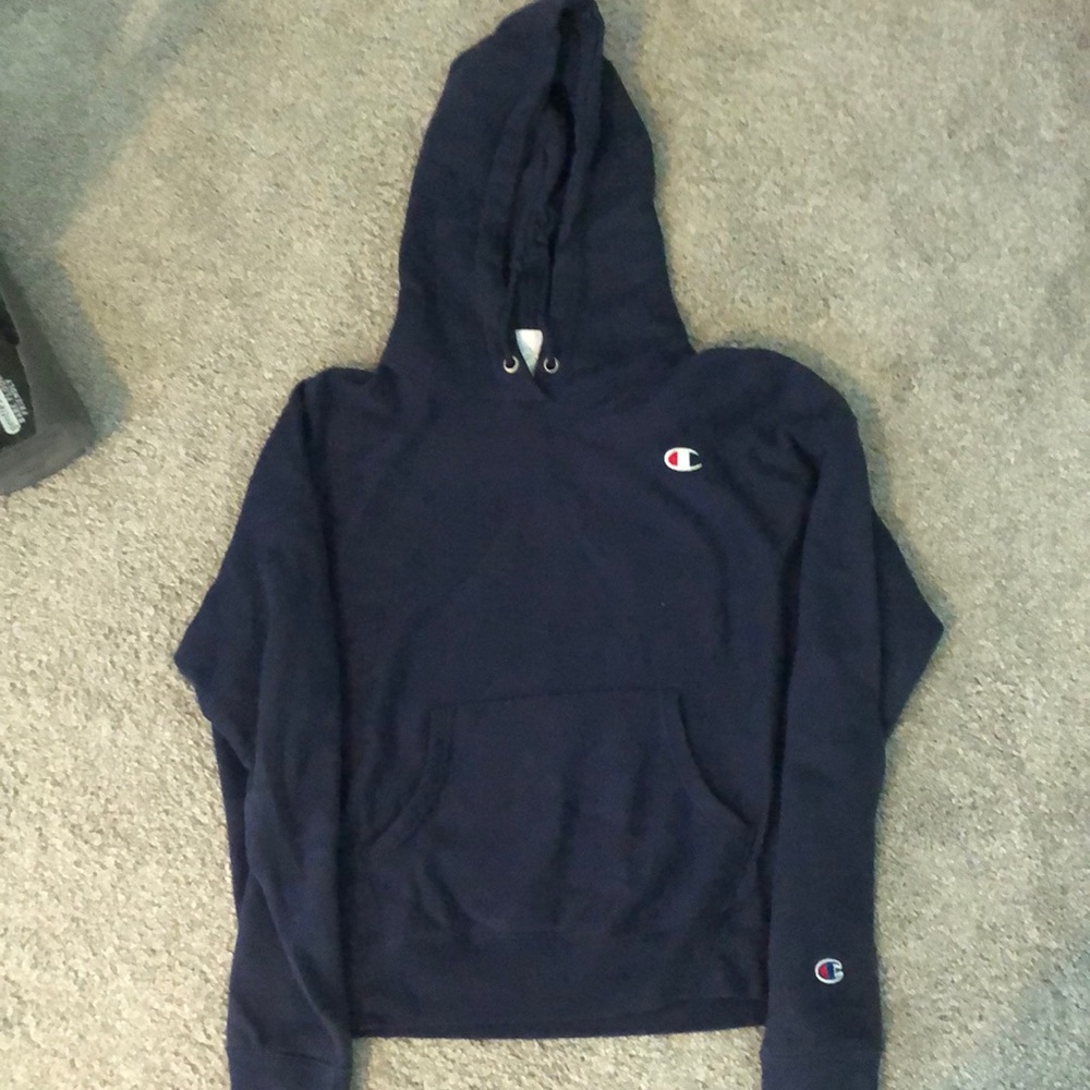 navy blue champion hoodie